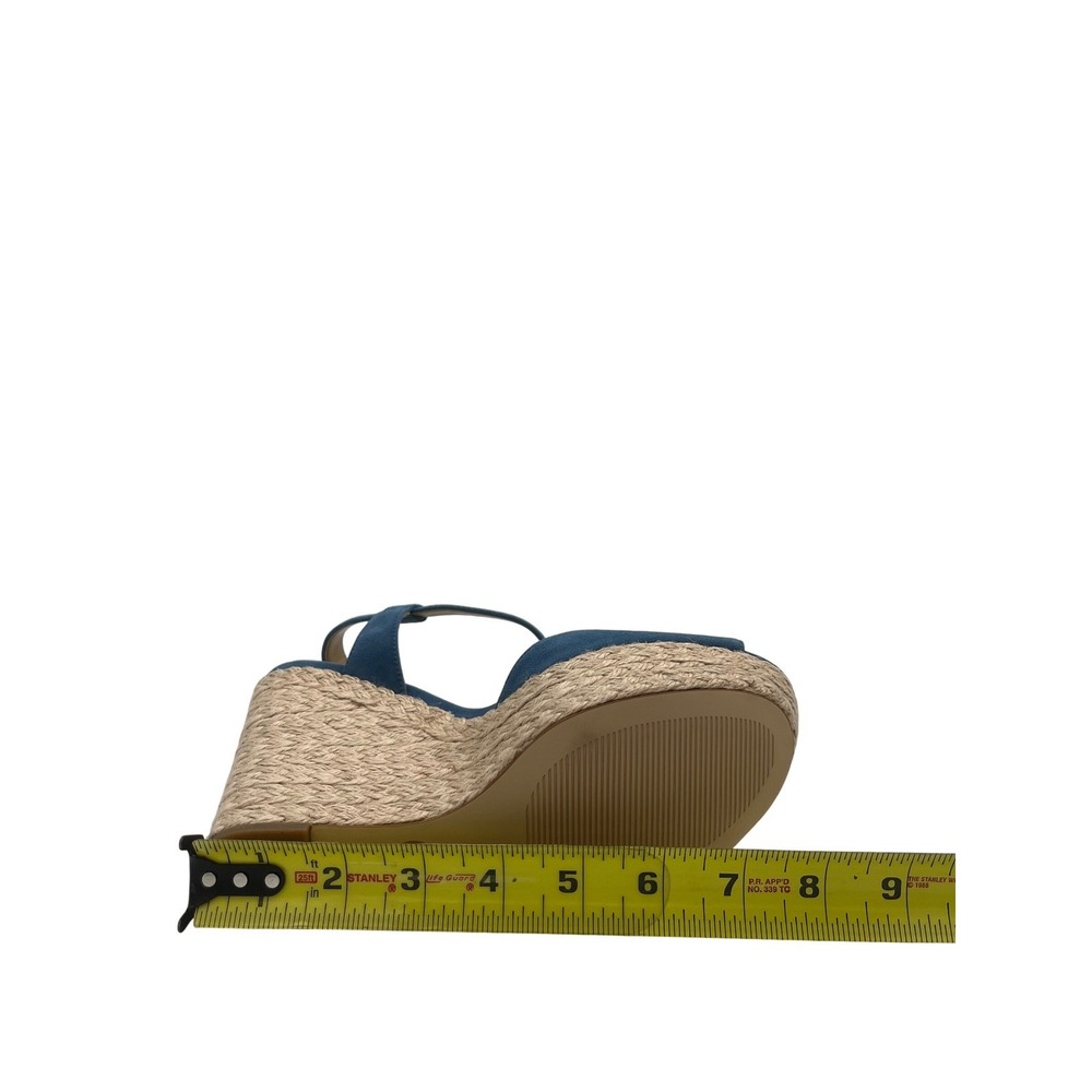 Michael Kors Blue Suede Espadrille Wedge Sandals Womens 8.5M New In Box G664SP - Picture 8 of 9